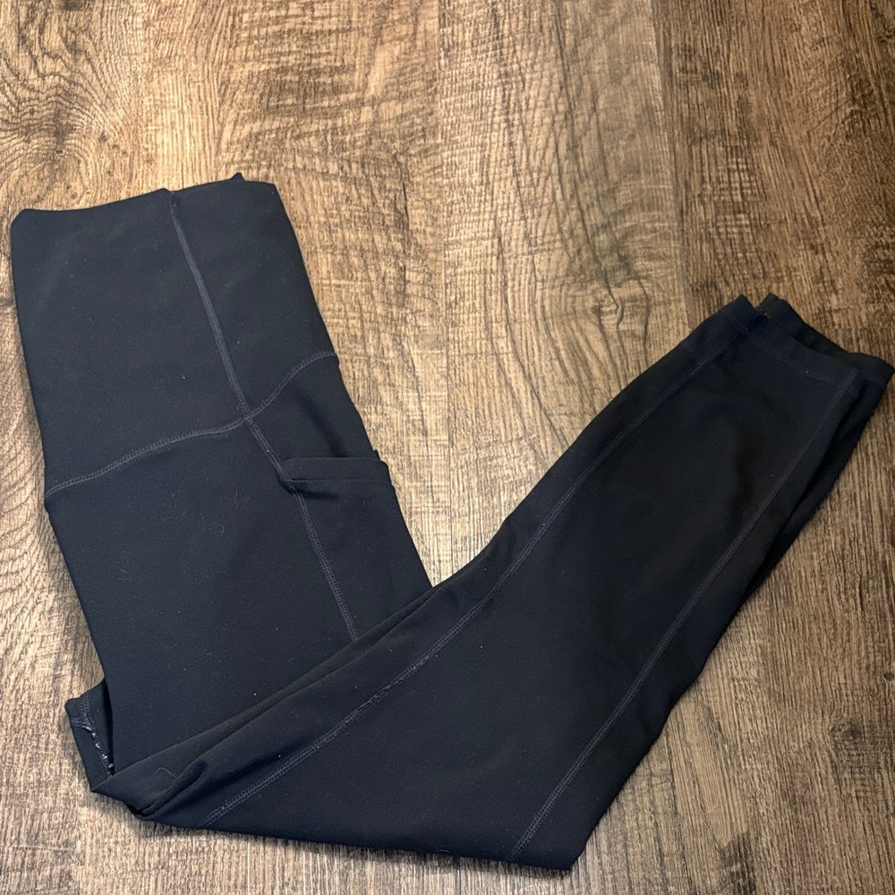 Fabletics Women's Sleek Black Leggings Pockets Medium PureLuxe